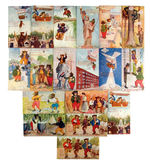 "THE 'CRACKER JACK BEARS'" COMPLETE SET OF 16 POSTCARDS PLUS 2 DUPLICATES.