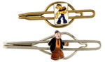 POPEYE AND WIMPY PAIR OF CHILDRENS TIE BARS.