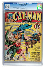 "CAT-MAN COMICS" #1 MAY, 1941 CGC 5.0 OFF-WHITE PAGES.