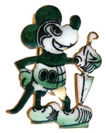 MICKEY WITH UMBRELLA RARE 1930s ENAMEL PIN.