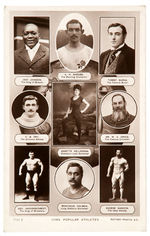 JACK JOHNSON AND OTHER FAMOUS ATHLETES EARLY REAL PHOTO POSTCARD.