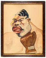 JOE LOUIS LARGE FRAMED CARICATURE ORIGINAL ART  BY ZITO.