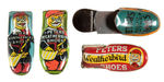 "PETERS WEATHERBIRD SHOES" FOUR CLICKERS INCLUDING FIGURAL SHOE.