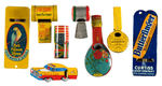 EIGHT LITHO TIN WHISTLES INCLUDING TWO FOR "POLL-PARROT SHOES."