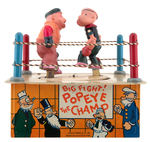 "POPEYE THE CHAMP" BOXED MARX WIND UP TOY.