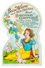 “MICKEY MOUSE/SNOW WHITE” HIGH QUALITY GROUP OF SEVEN DIE-CUT BIRTHDAY CARDS.