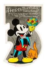 “MICKEY MOUSE/SNOW WHITE” HIGH QUALITY GROUP OF SEVEN DIE-CUT BIRTHDAY CARDS.