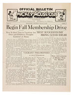 “OFFICIAL BULLETIN OF THE MICKEY MOUSE CLUB” VOL.  2 NO. 15 THEATER OWNERS PROMO NEWSLETTER.