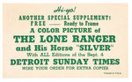 "THE LONE RANGER" 1938 COMIC STRIP DEBUT PREMIUM PICTURE/POSTCARD.