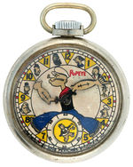 “POPEYE” 1934 RARE MULTI-CHARACTER BOXED POCKET WATCH.