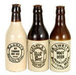 STONEWARE ROOT BEER BOTTLES.