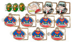 SUPERMAN/SNOOPY/DICK TRACY/POPEYE/WOODY WOODPECKER LOT OF 18 CHARACTER BELT BUCKLES.