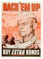 “BACK ‘EM UP/BUY EXTRA BONDS” WORLD WAR II POSTER WITH EISENHOWER.