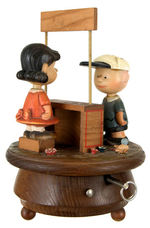 PEANUTS "THE DOCTOR IS IN" WOODEN FIGURAL MUSIC BOX BY ANRI, ITALY.