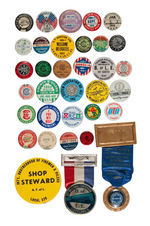 RAILROAD UNION DUES COLLECTION OF 34 PIECES.