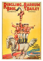 RINGLING BARNUM & BAILEY CRISTIANI TROUPE CIRCUS POSTER.