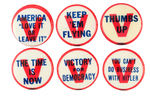 GROUP OF SIX MATCHING "V FOR VICTORY" BUTTONS.