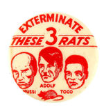 "EXTERMINATE THESE 3 RATS" WWII CLASSIC IN BOTH RARE SIZE AND COLOR.