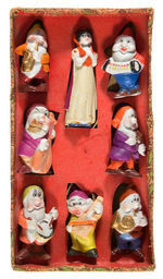 "SNOW WHITE AND THE SEVEN DWARFS" MUSICIAN BISQUES SMALL SIZE BOXED SET.