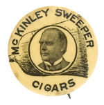 McKINLEY 1896 CIGAR ADVERTISING CAMPAIGN BUTTON HAKE #296.