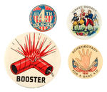 JULY 4TH CELEBRATION GROUP OF 4 BUTTONS.