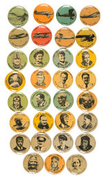 FAMOUS AIRPLANES AND PILOTS 31 BUTTONS FROM 1930s SET OF 70.