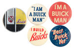 GROUP OF FIVE BUICK CAR BUTTONS CIRCA 1930s.