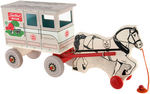 "SEALTEST DAIRY PRODUCTS" FARM HORSE AND MILK WAGON PULL TOY.