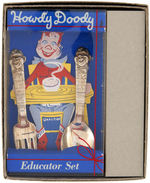 "HOWDY DOODY EDUCATOR SET" BOXED SILVERWARE SET.