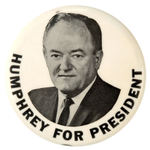 "HUMPHREY FOR PRESIDENT" SCARCE PICTURE BUTTON.