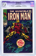 "IRON MAN" #1 MAY 1968 CGC APPARENT 7.5 VF-.