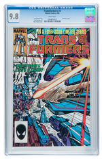 THE TRANSFORMERS #1-4 CGC 9.8 WHITE PAGES LOT.