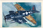 LINDBERG WORLD WAR II "GRUMMAN F6F HELLCAT" ORIGINAL MODEL KIT BOX LID ART.