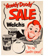 "HOWDY DOODY SALE WELCH'S GRAPE JELLY/GRAPELADE" STORE SIGN WITH WHOLESALE PRICE LIST.