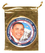 UNUSUAL OBAMA INAUGURATION BUTTON MADE BY ARTIST FOR OPRAH'S PERSONAL INAUGURAL PARTY.