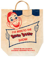 "I'VE BEEN TO THE HOWDY DOODY SHOW" SHOPPING BAG WITH COLOR TV PROMOTION.