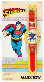 "SUPERMAN" MARX TOY WATCH ON DISPLAY CARD.