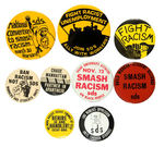 SDS ISSUE BUTTONS RELATED TO RACISM AND SEXISM.