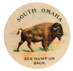 "SOUTH OMAHA" LIVESTOCK COMMISSION AGENTS BUTTON C. 1900.