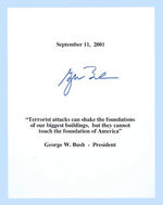 GEORGE BUSH SIGNED SEPTEMBER 11TH QUOTE.