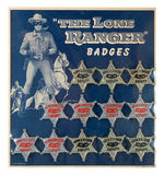 "THE LONE RANGER BADGES" COMPLETE STORE CARD.