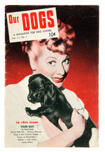 LUCILLE BALL ON THE COVER OF "OUR DOGS" MAGAZINE 1954.