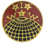 INDUSTRIAL WORKERS OF THE WORLD “I.W.W.” ENAMEL ON BRASS LAPEL STUD.