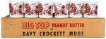 “DAVY CROCKETT” CASE OF 24 “BIG TOP PEANUT BUTTER” PREMIUM MUGS.