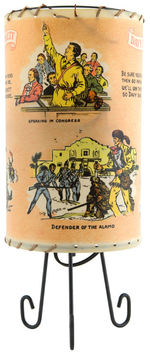 “DAVY CROCKETT” BOXED ROTO-VUE CYLINDER LAMP.