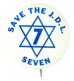 JEWISH DEFENSE LEAGUE 1970s CAUSE BUTTON.