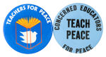 TEACHERS AGAINST THE VIETNAM WAR BUTTON PAIR.