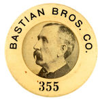 VERY EARLY AND RARE "BASTIAN BROS. CO." SERIALLY NUMBERED WORKER'S PHOTO ID BADGE.