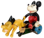 MICKEY MOUSE W/PLUTO CART WINDUP TOY (SMALL SIZE).