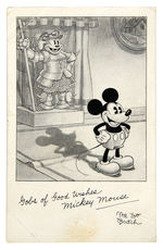 "MICKEY MOUSE" FIRST NEWSPAPER PREMIUM PICTURE CARD.